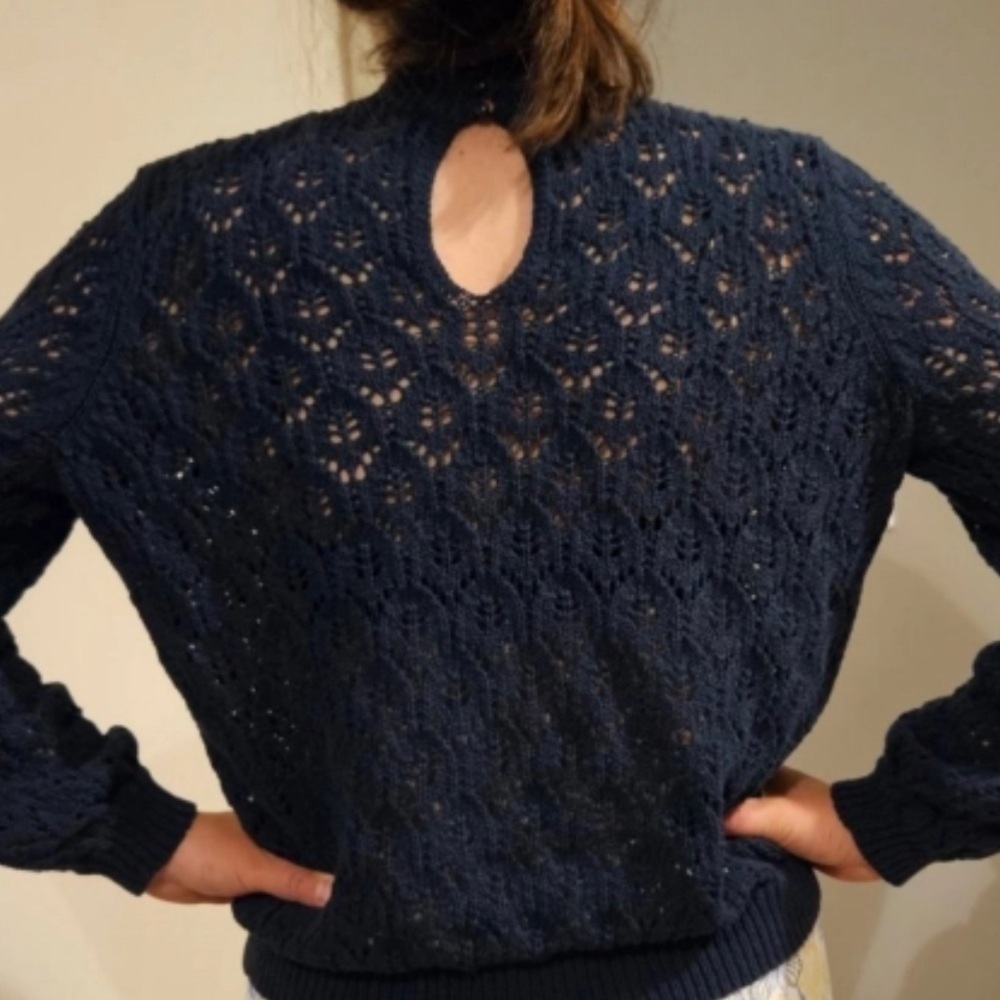 SÉZANE Marine Taille Pullover Sweater - Picture 3 of 13